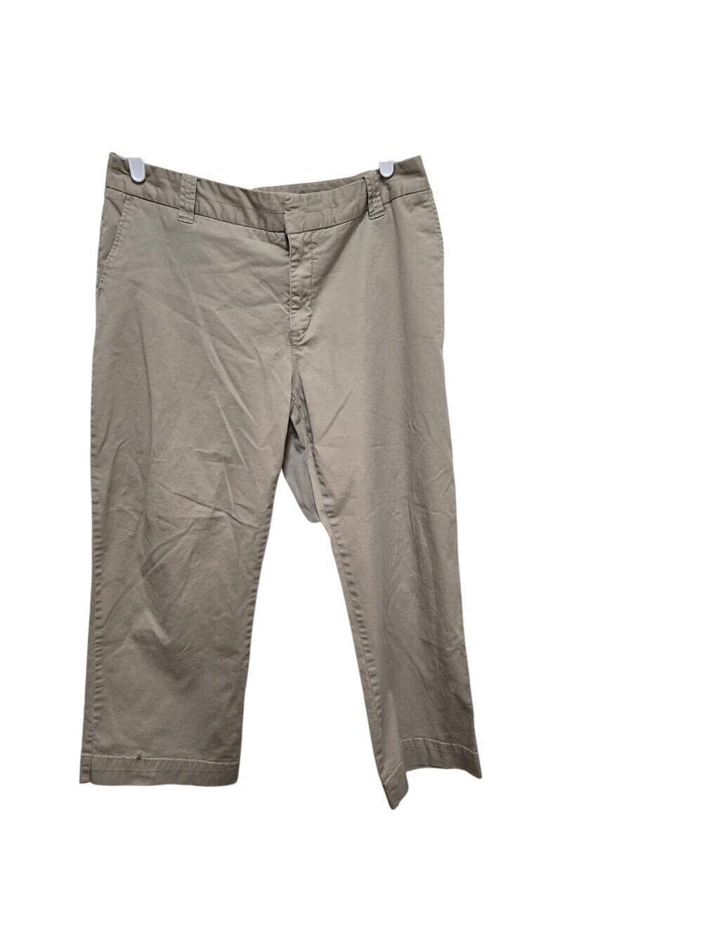 Merona Khaki Crop Pants Womens 12 Stretch Ankle Casual